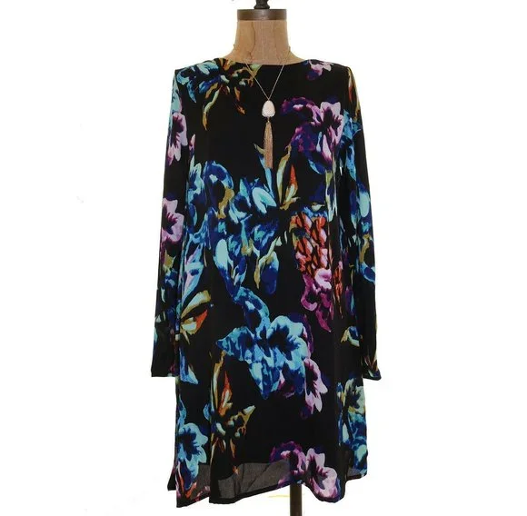 long sleeve midi dress fall Adrianna Papell Floral Chiffon Midi Dress